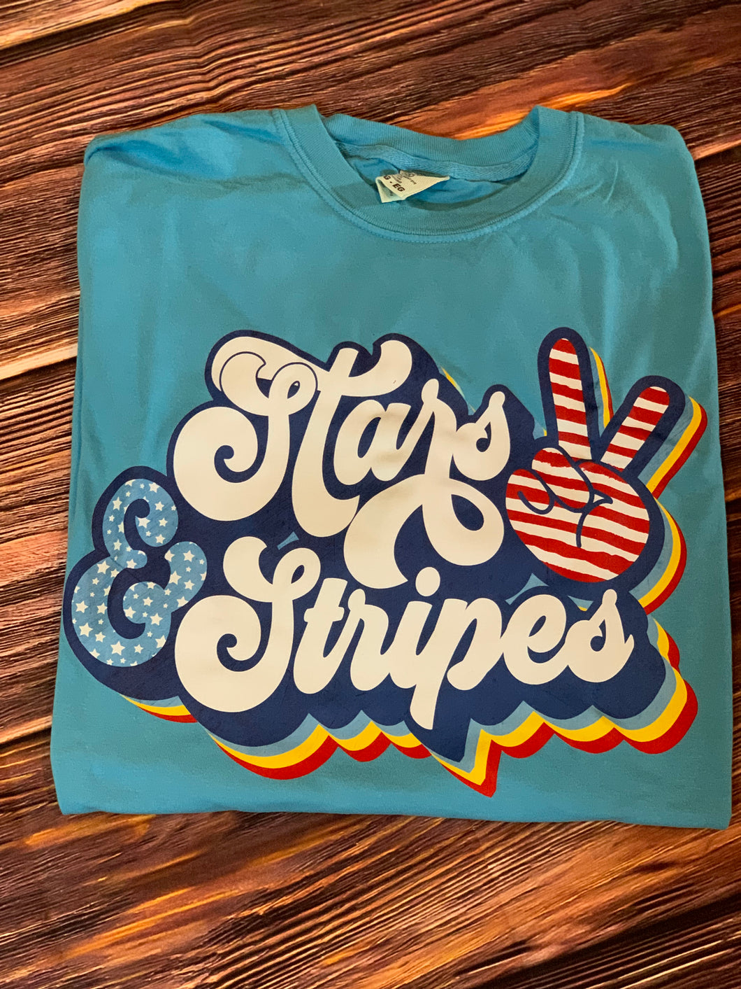 Stars and Stripes Comfort Color DTF Printed Tee