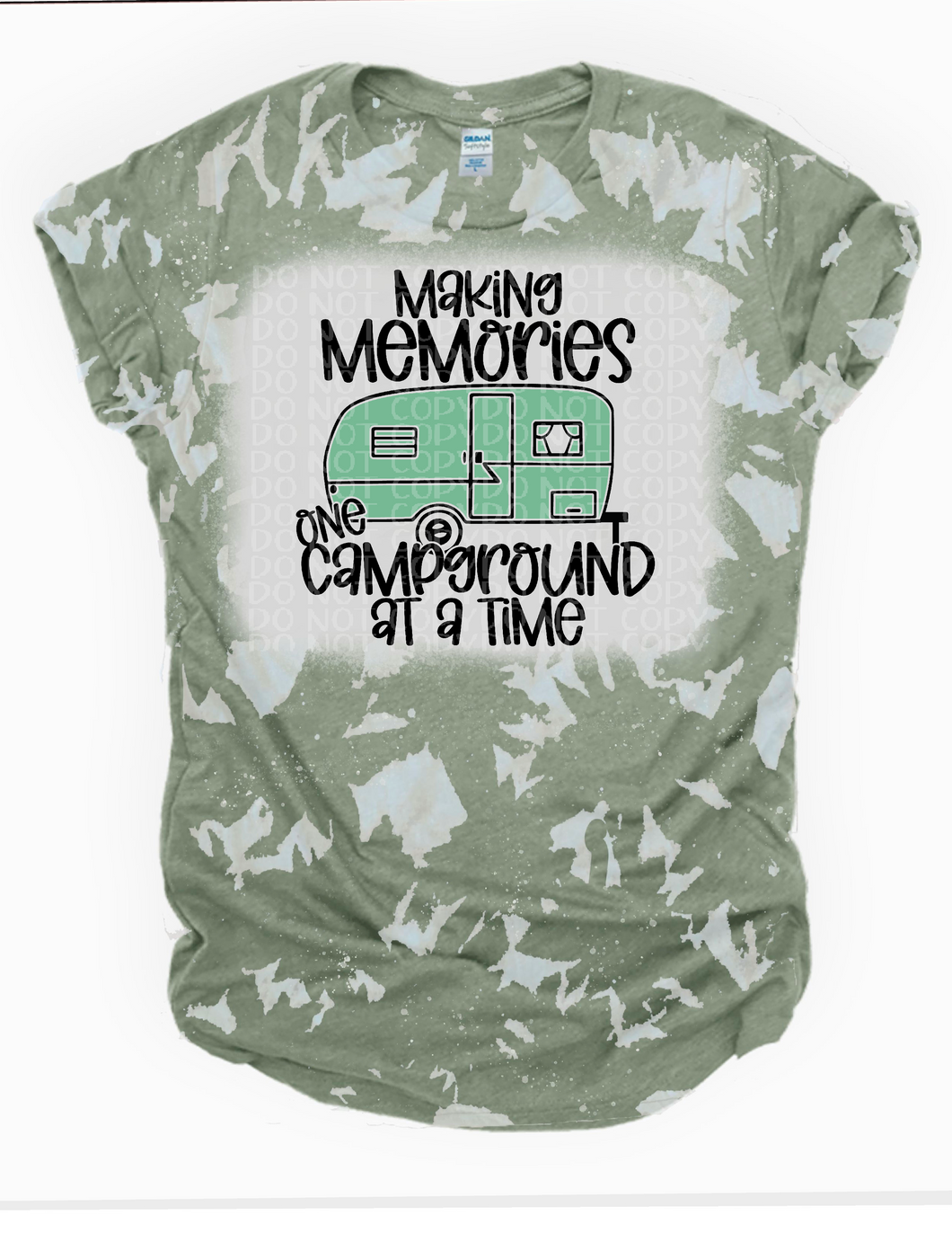 Making Memories one campground at a time Bleached Tee
