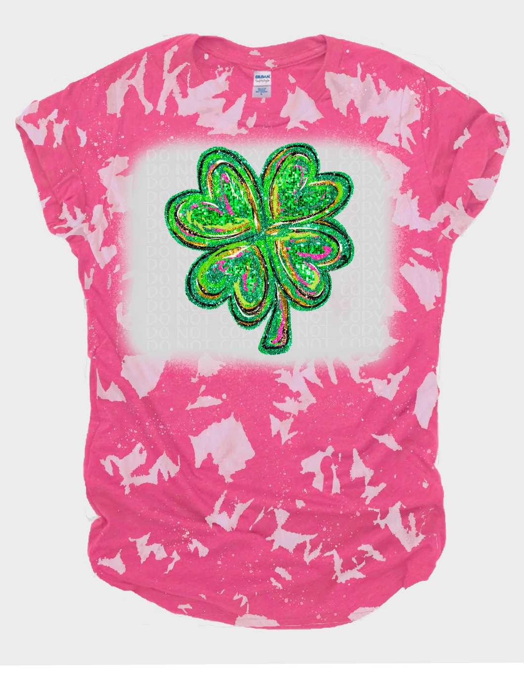 Clover faux glitter Bleached Tee