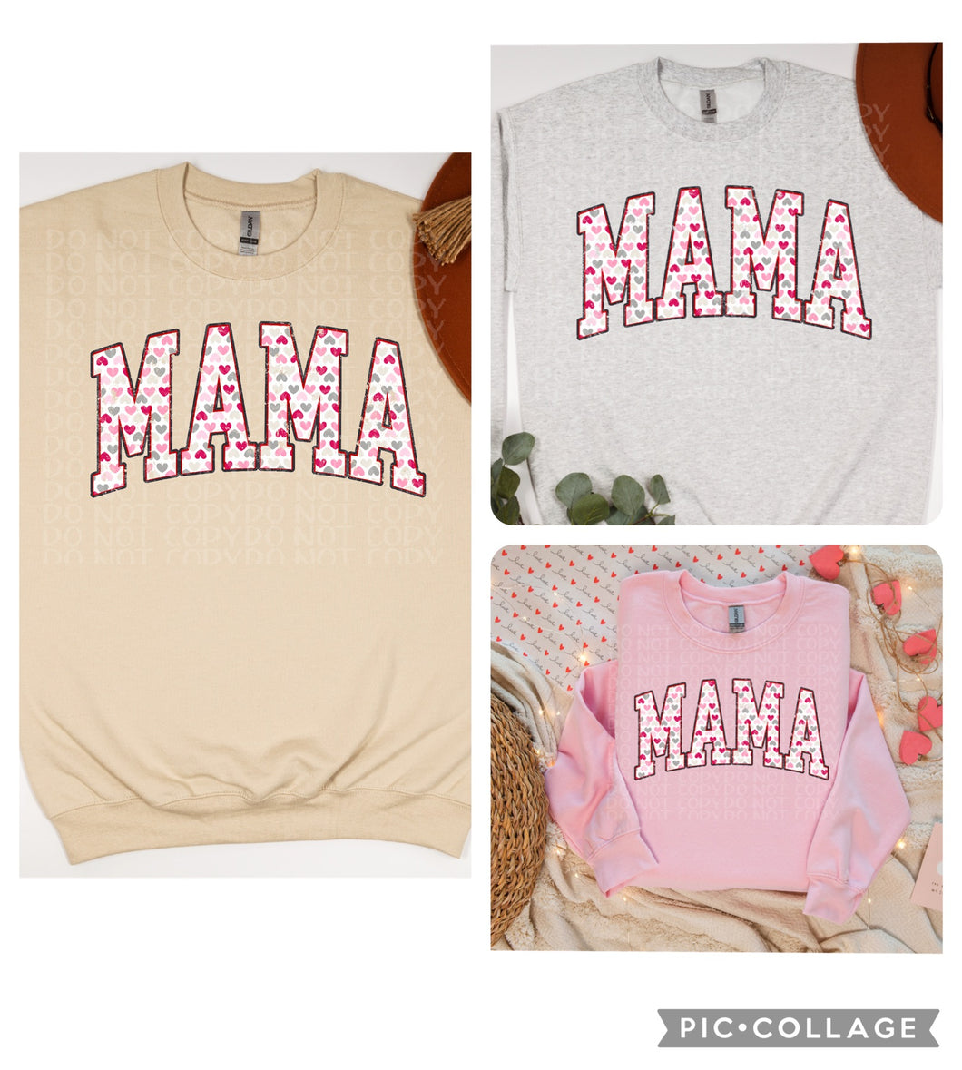 Mama Varsity Hearts Sweatshirt