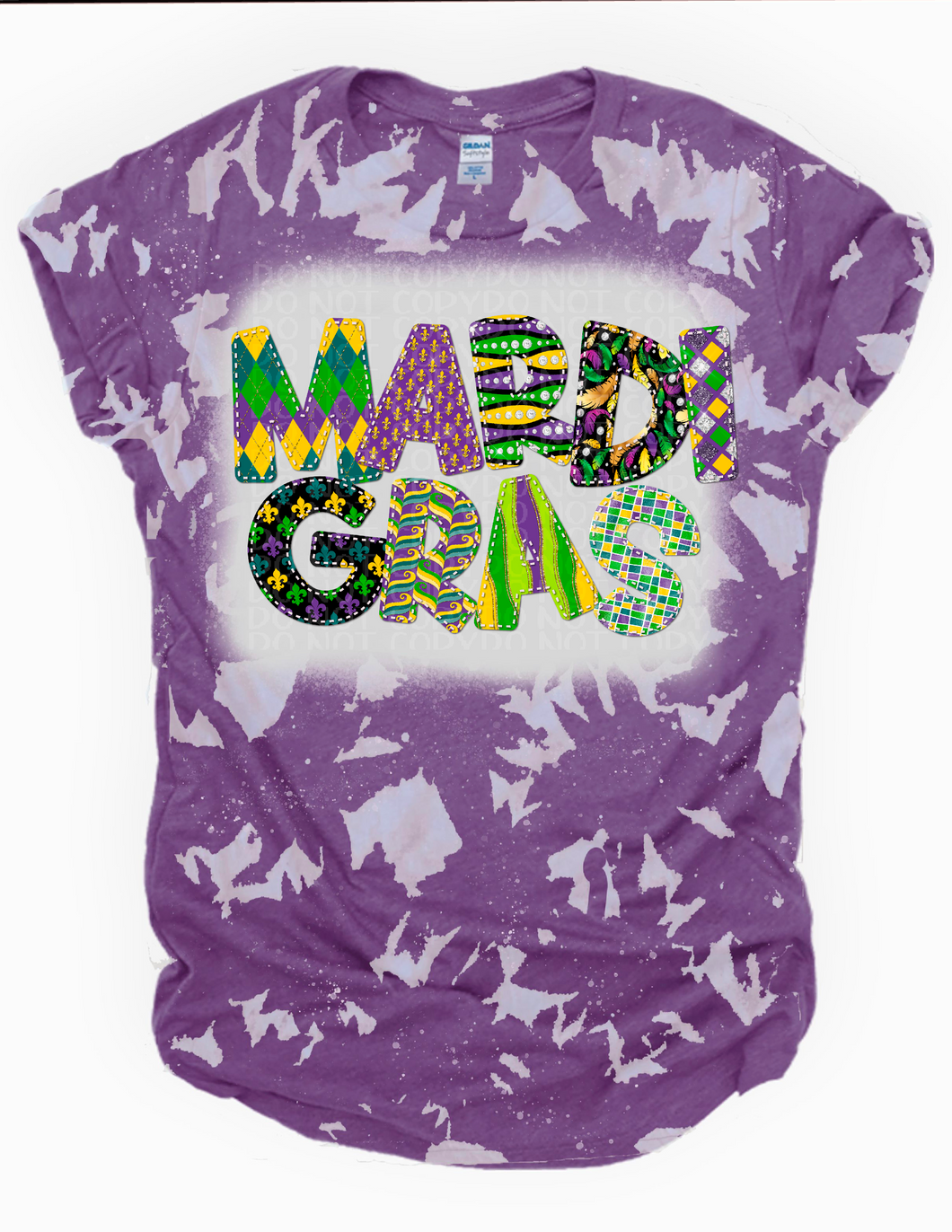 Mardi Gras Bleached Tee