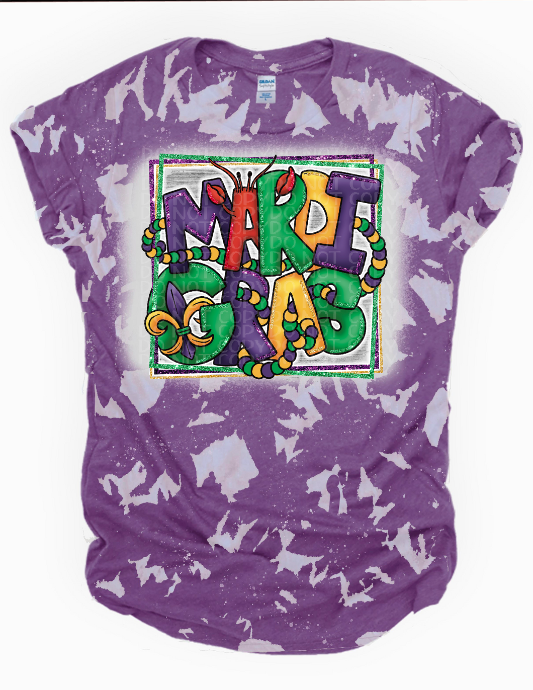 Mardi Gras Bleached Tee