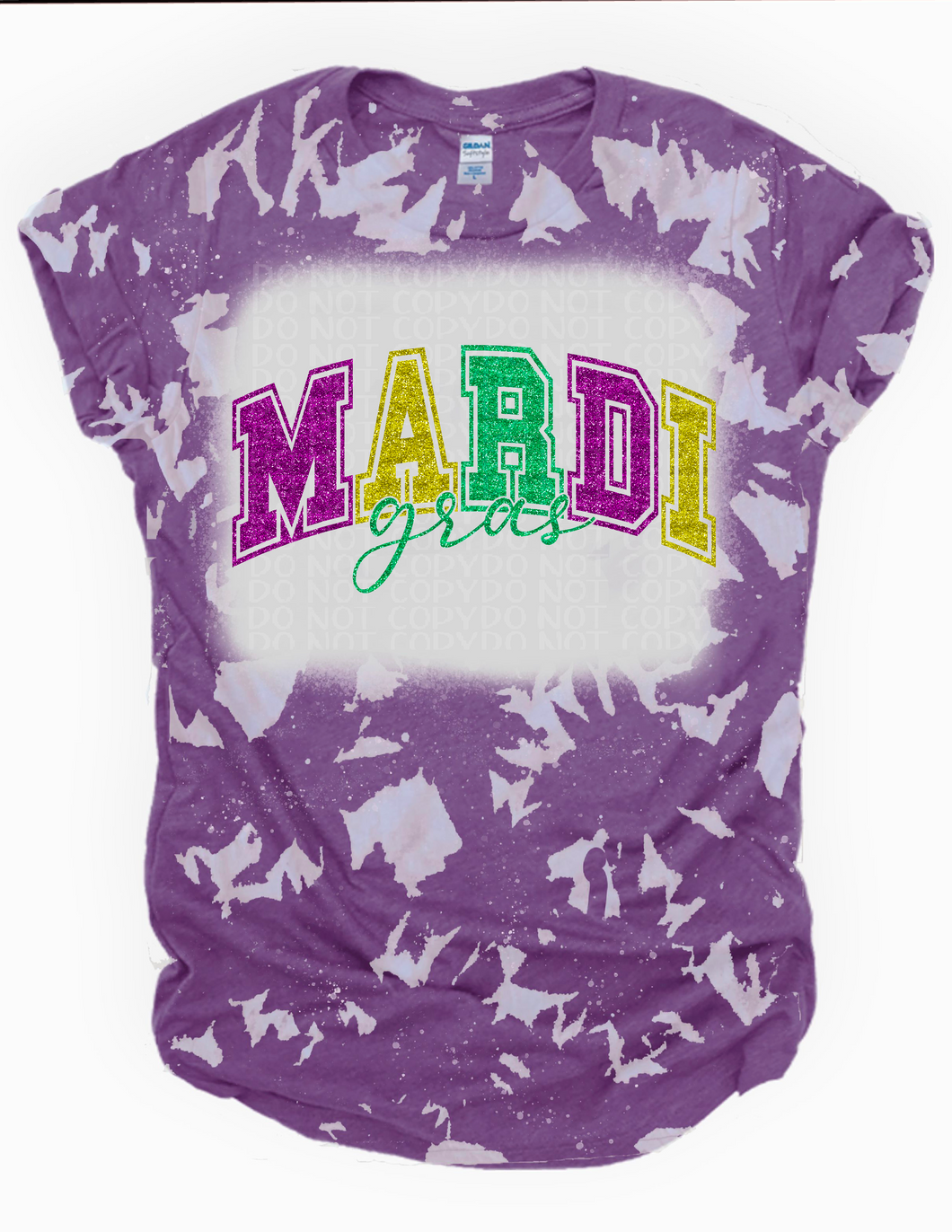 Mardi Gras Bleached Tee