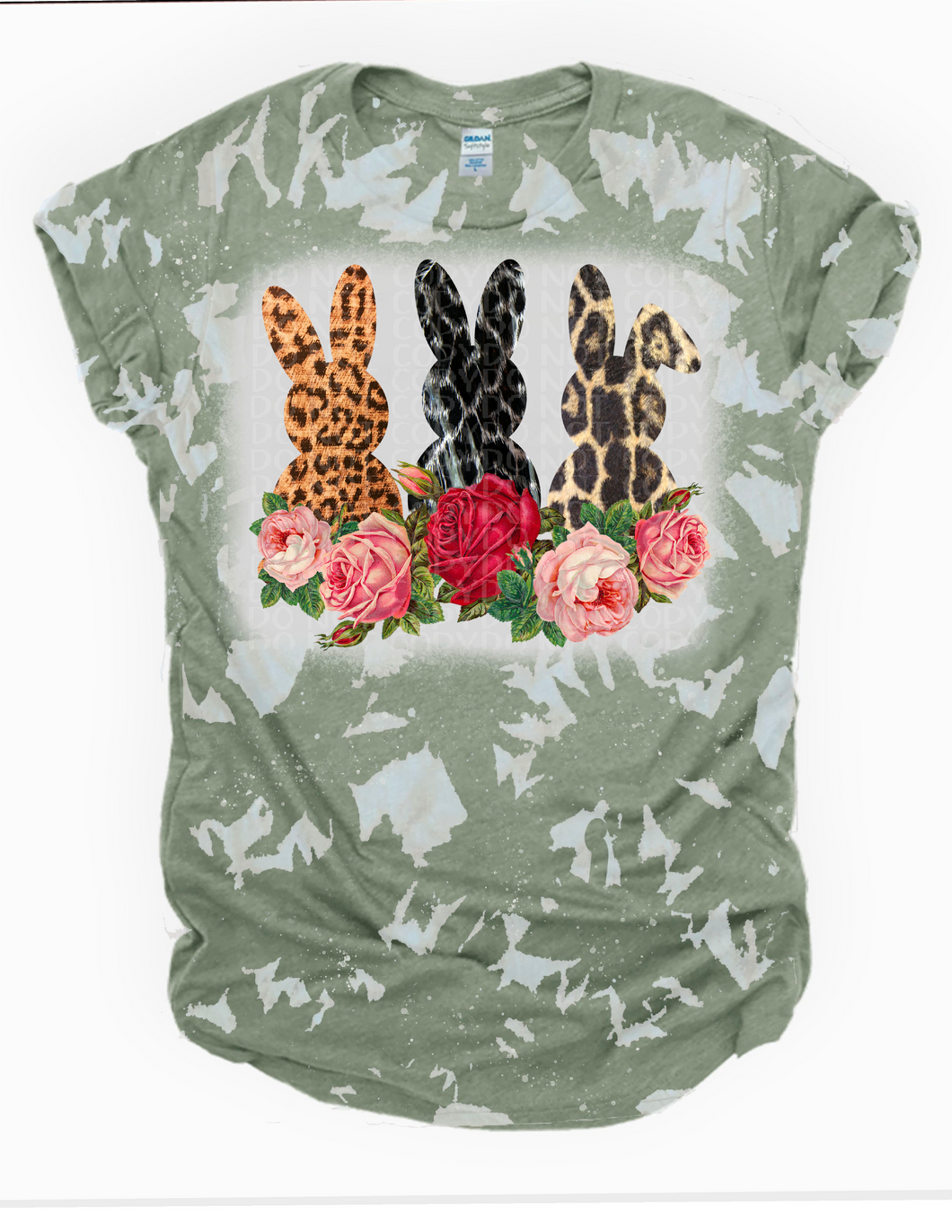 Leopard Bunny Trio Bleached Tee