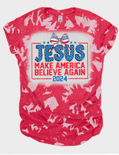 Load image into Gallery viewer, Jesus Make America Great Again Bleached Tee
