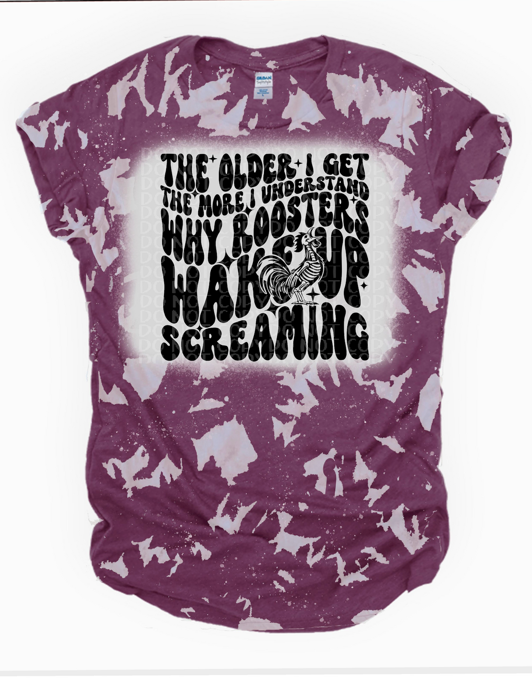 Roosters wake up Screaming Bleached tee