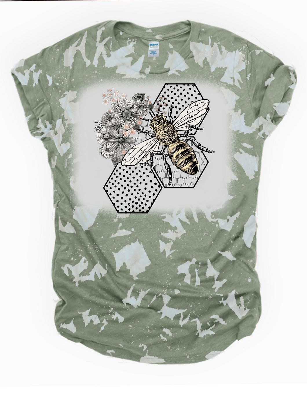 Honeycomb & Bee Above Bleached Tee