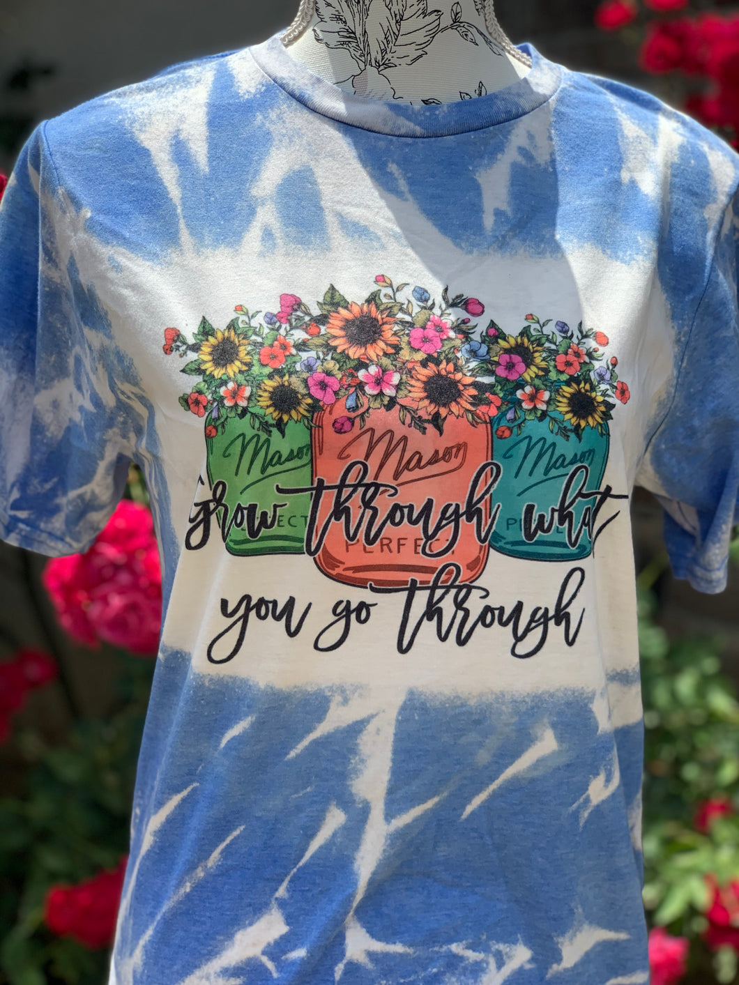 Grow Through what you Go Through Bleached Tee