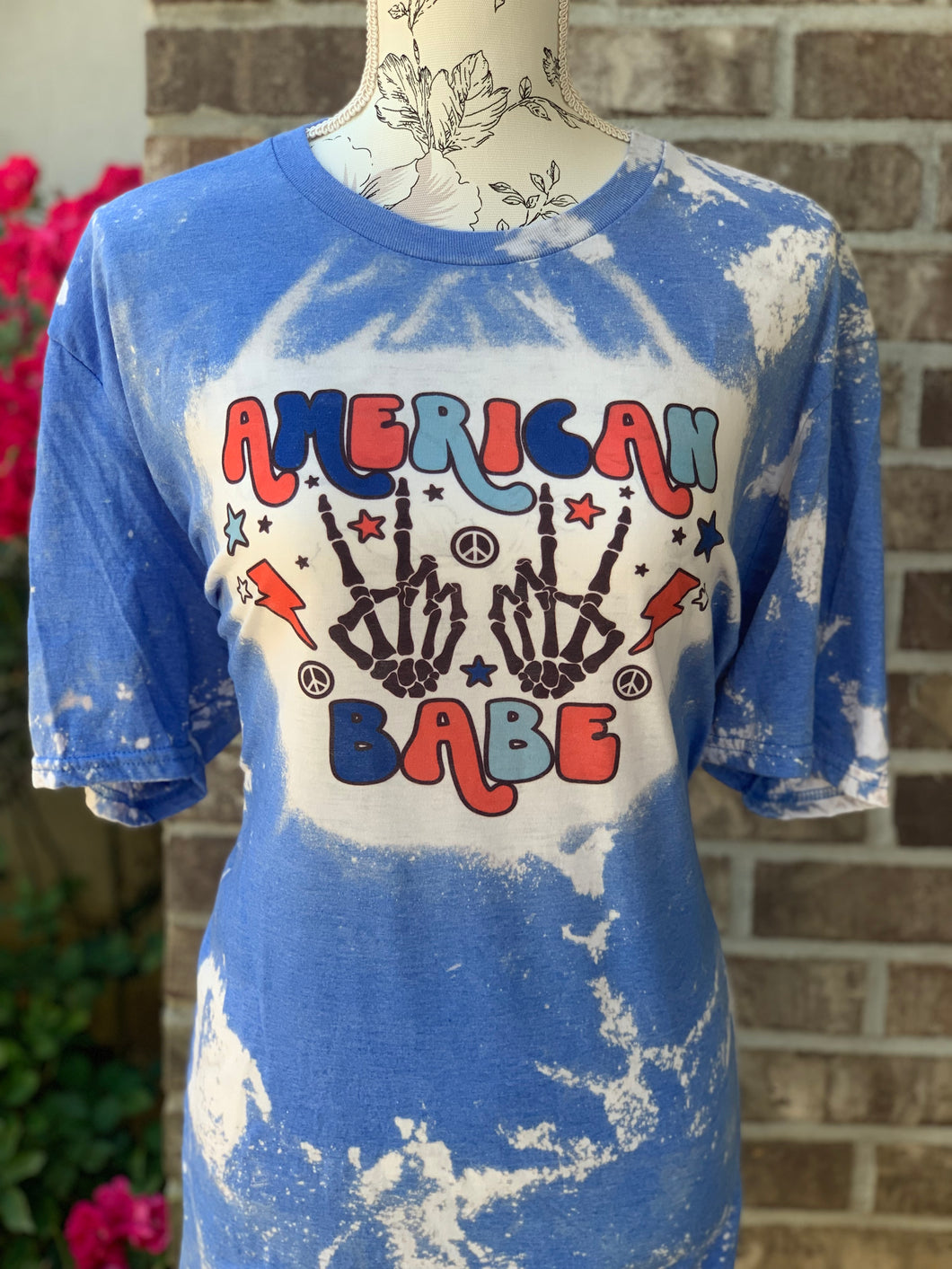 American Babe Skeleton Bleached Tee