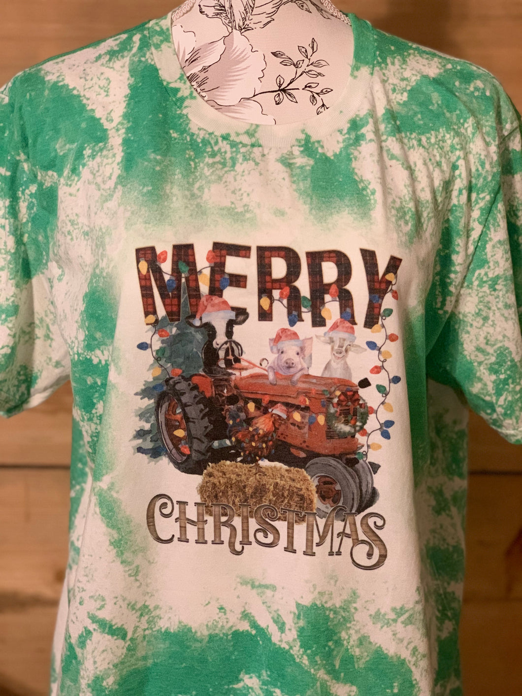 Christmas Farm Animals Bleached Tee