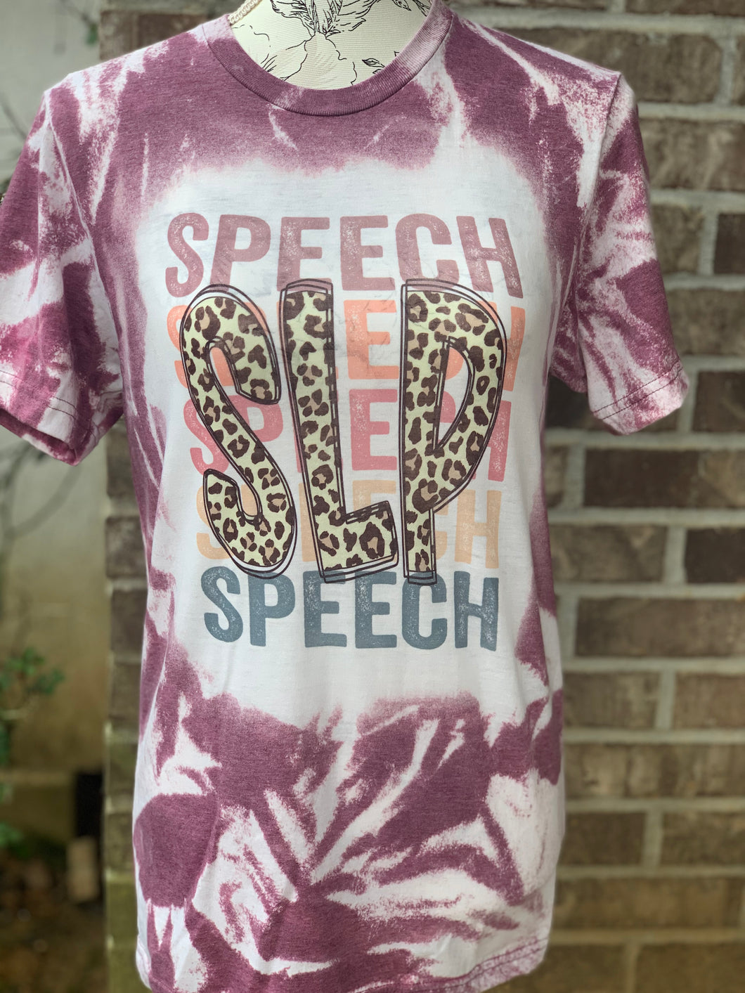 SLP-Speech Waterfall Words Bleached Tee