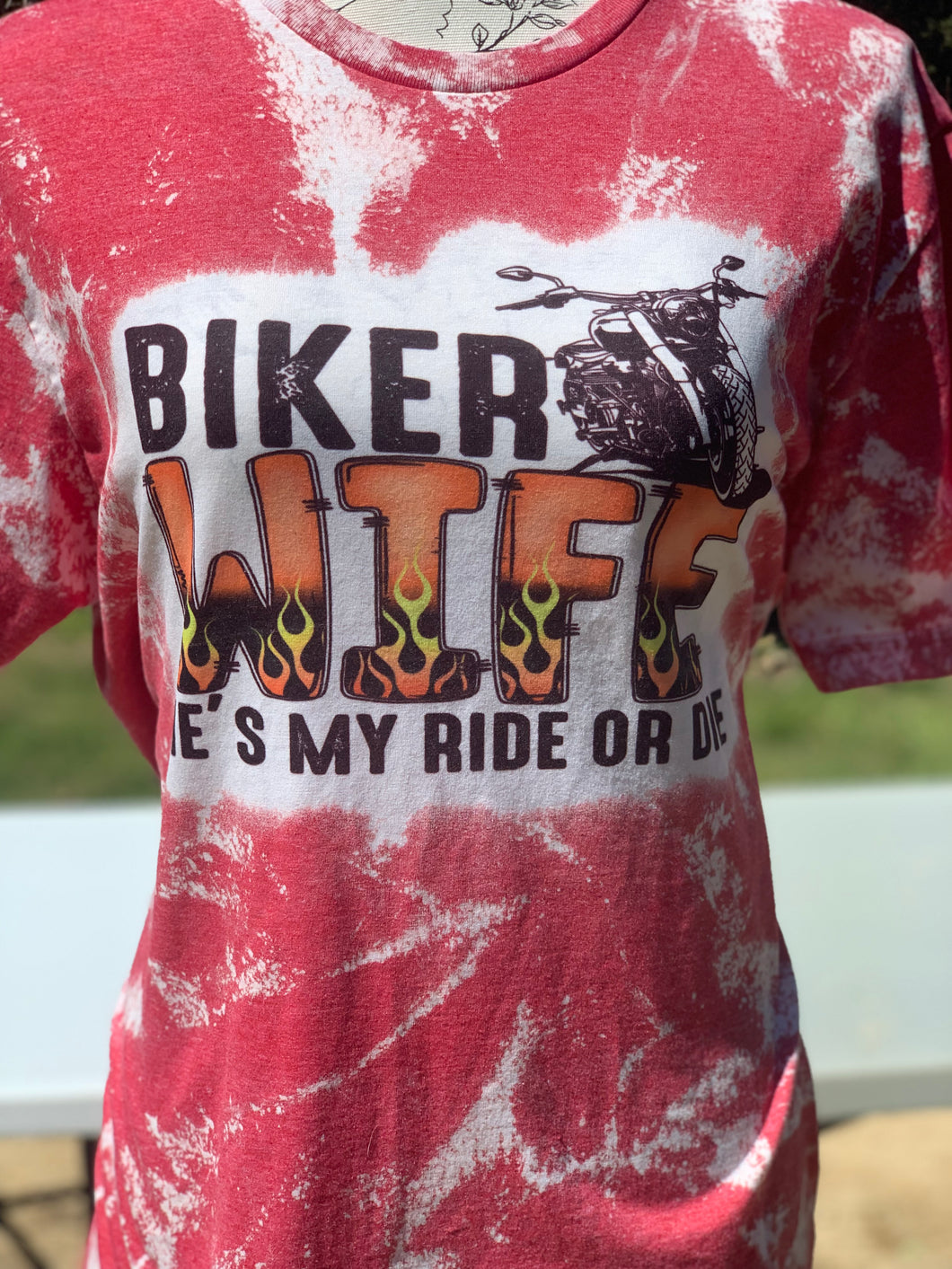 Biker Wife Bleached Tee