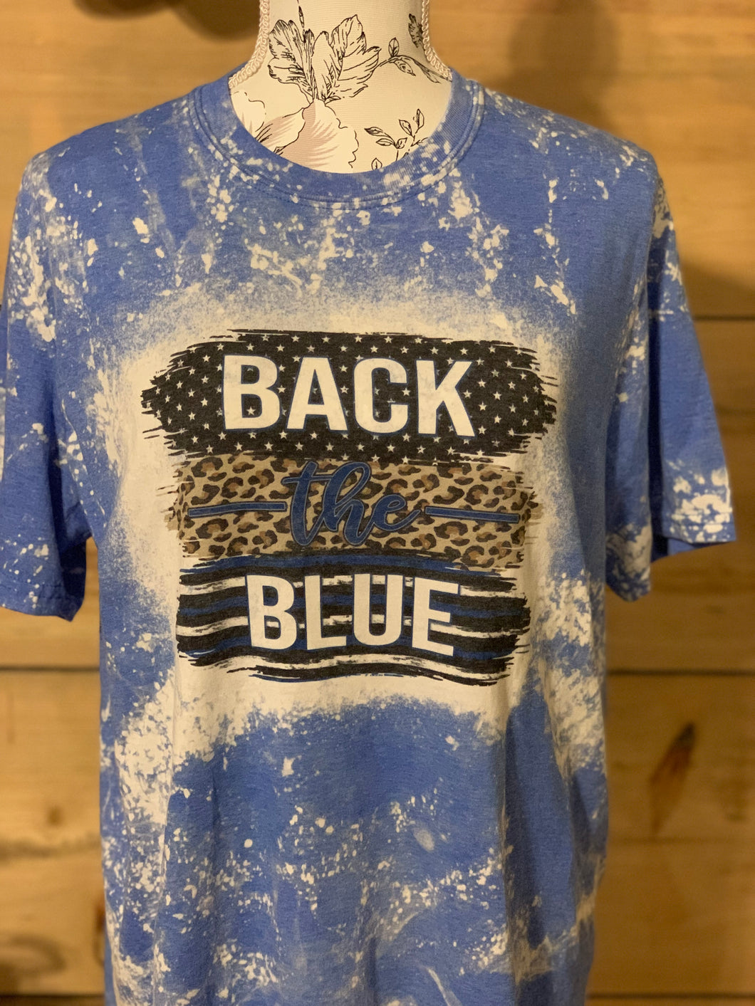 Back the blue Bleached Tee